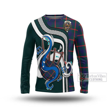 Agnew Tartan Long Sleeve T-Shirt with Epic Bagpipe Style