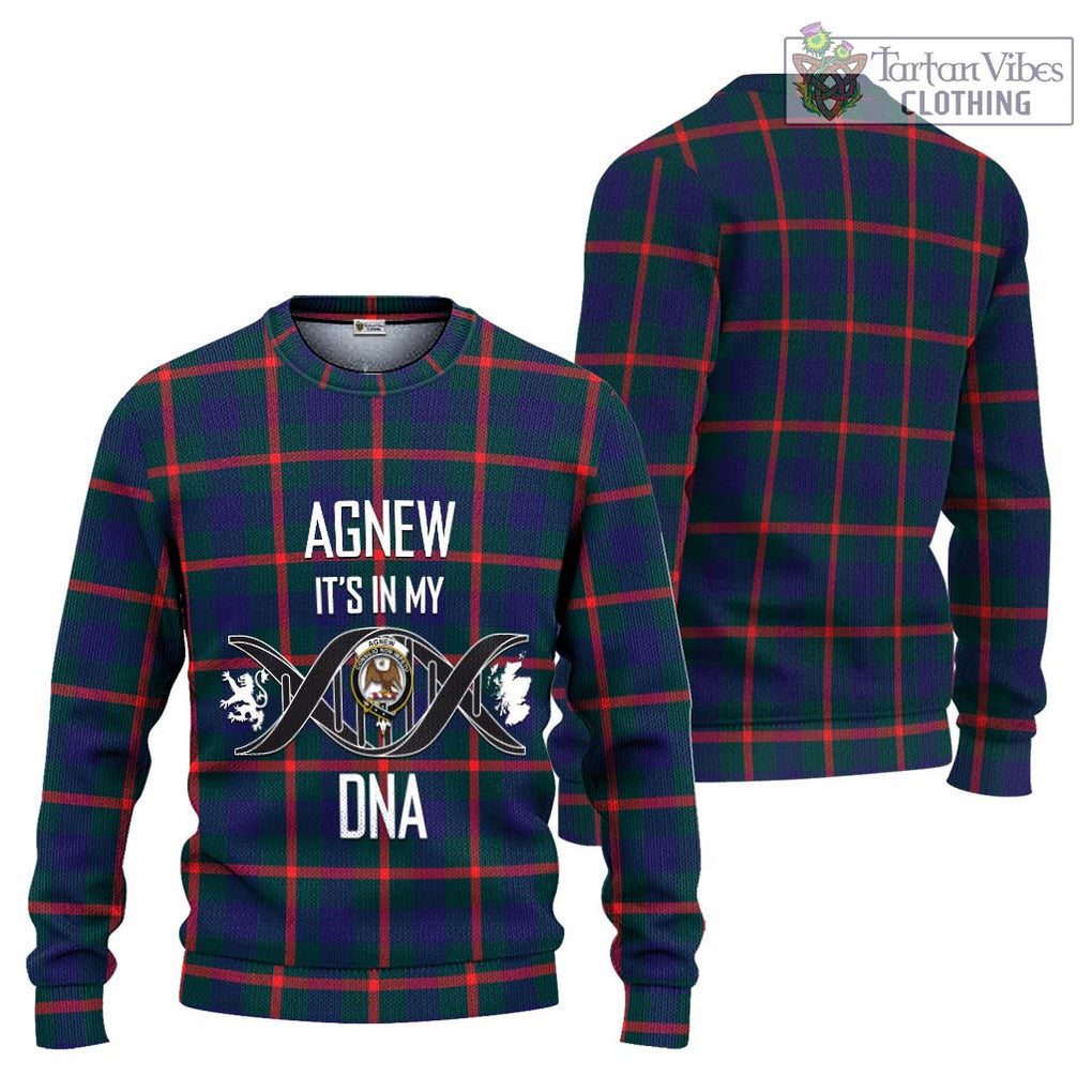 Agnew Tartan Knitted Sweater with Family Crest DNA In Me Style Unisex - Tartanvibesclothing Shop