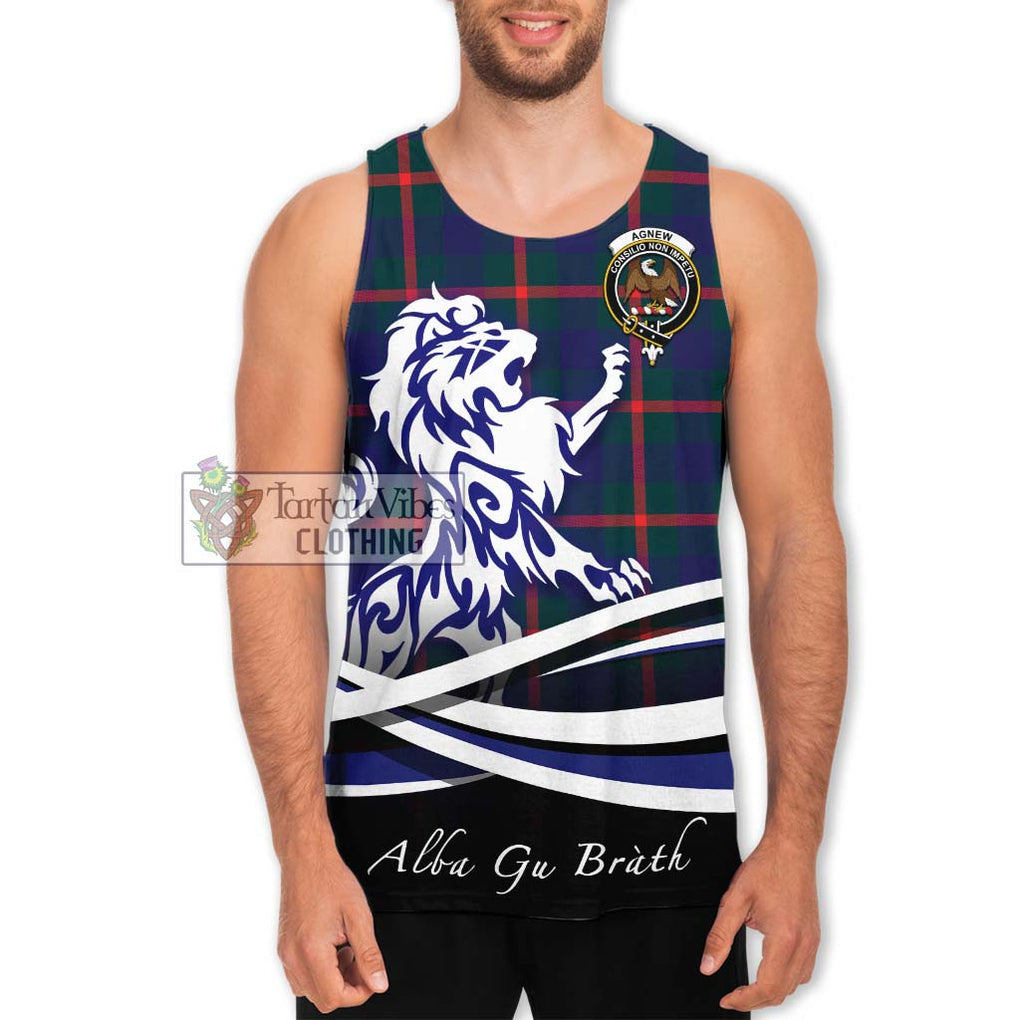 Agnew Tartan Men's Tank Top with Alba Gu Brath Regal Lion Emblem Men - Tartanvibesclothing Shop