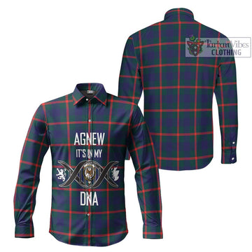 Agnew Tartan Long Sleeve Button Shirt with Family Crest DNA In Me Style