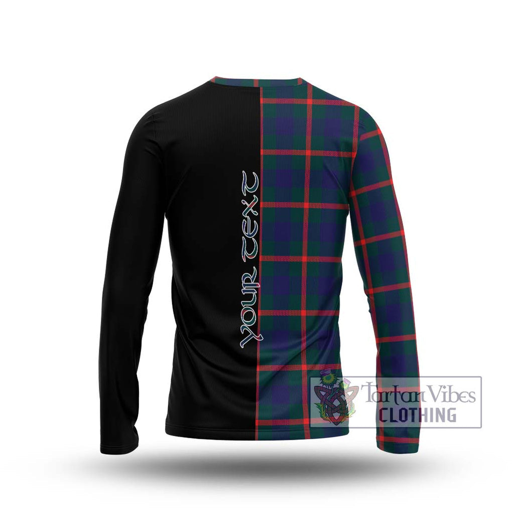 Agnew Tartan Long Sleeve T-Shirt with Family Crest and Half Of Me Style - Tartanvibesclothing Shop