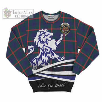 Agnew Tartan Sweatshirt with Alba Gu Brath Regal Lion Emblem