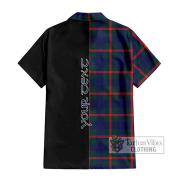 Agnew Tartan Short Sleeve Button Shirt with Family Crest and Half Of Me Style