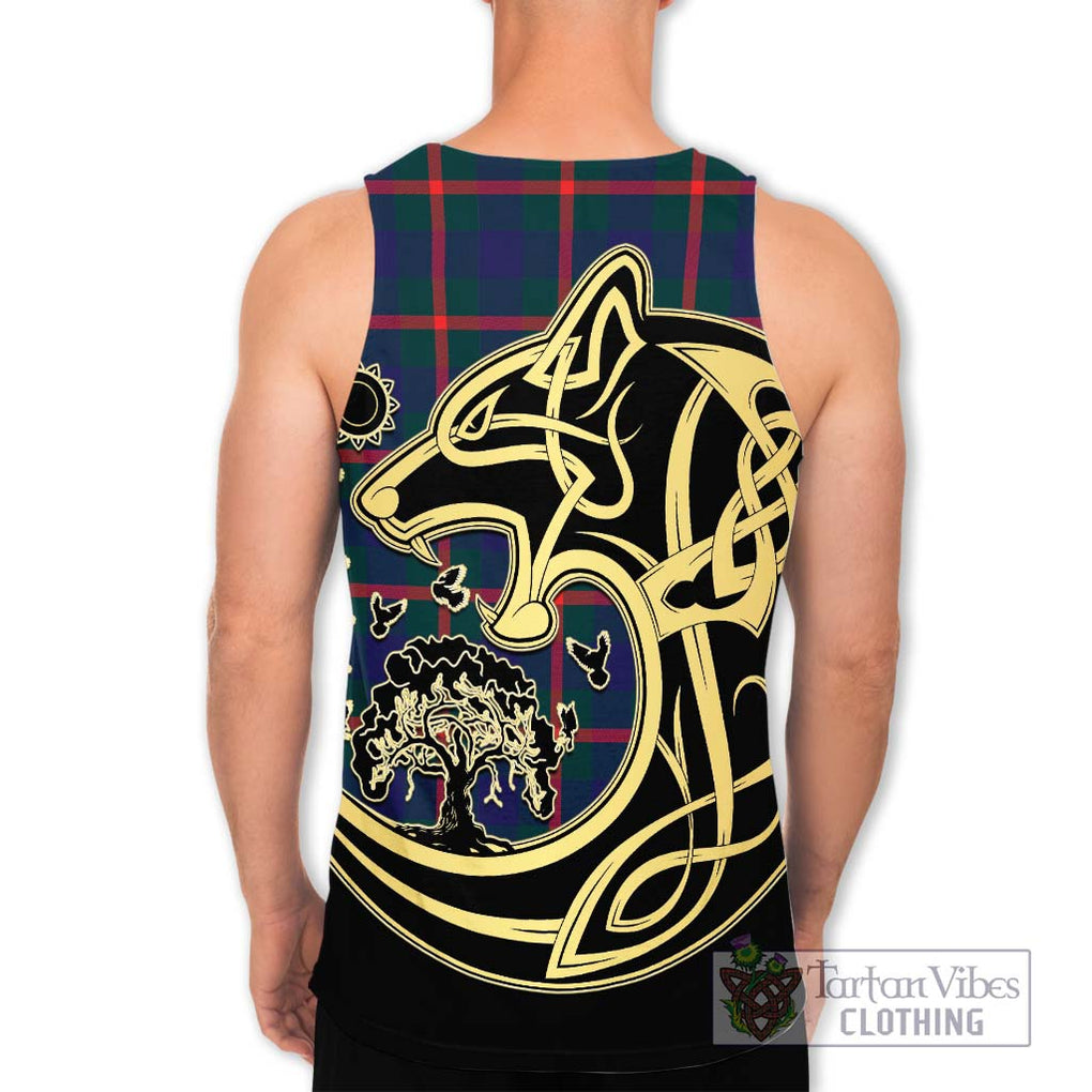 Agnew Tartan Men's Tank Top with Family Crest Celtic Wolf Style - Tartan Vibes Clothing