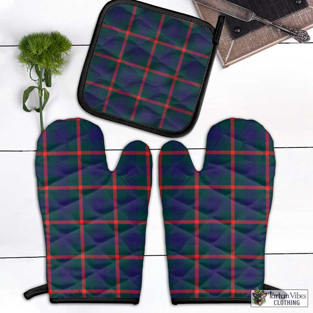 Agnew Tartan Combo Oven Mitt & Pot-Holder Combo 1 Oven Mitt & 1 Pot-Holder Black - Tartan Vibes Clothing