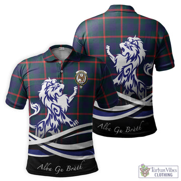 Agnew Tartan Polo Shirt with Alba Gu Brath Regal Lion Emblem