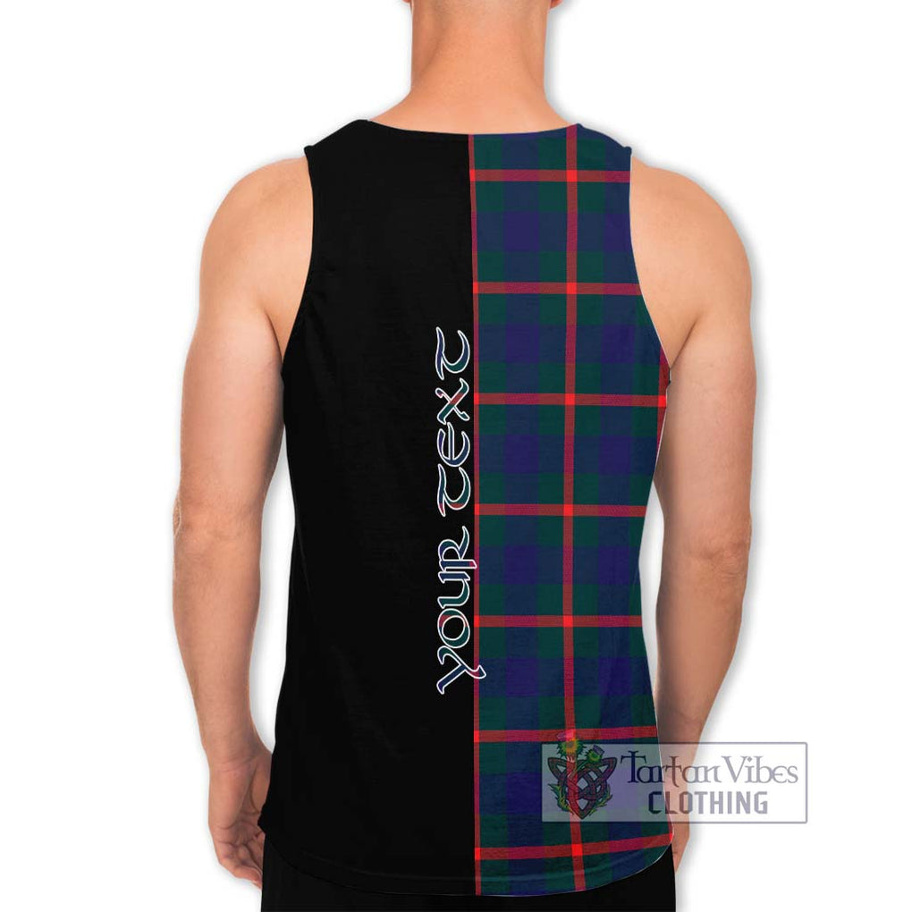 Agnew Tartan Men's Tank Top with Family Crest and Half Of Me Style - Tartanvibesclothing Shop