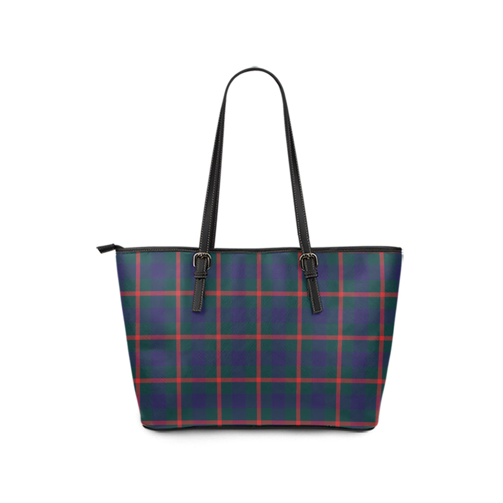 Agnew Modern Tartan Leather Tote Bag - Tartanvibesclothing