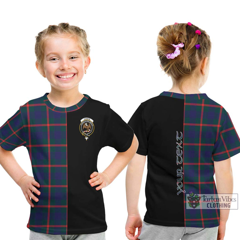 Agnew Tartan Kid T-Shirt with Family Crest and Half Of Me Style - Tartanvibesclothing Shop