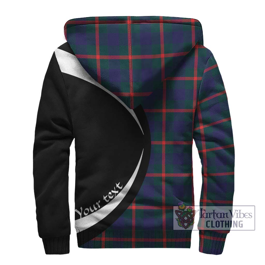 Agnew Tartan Sherpa Hoodie with Family Crest Circle Style - Tartan Vibes Clothing