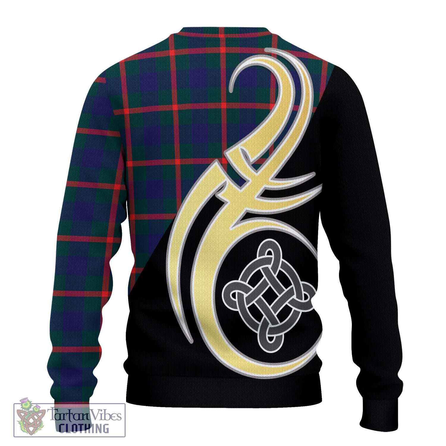 Agnew Tartan Knitted Sweater with Family Crest and Celtic Symbol Style - Tartan Vibes Clothing