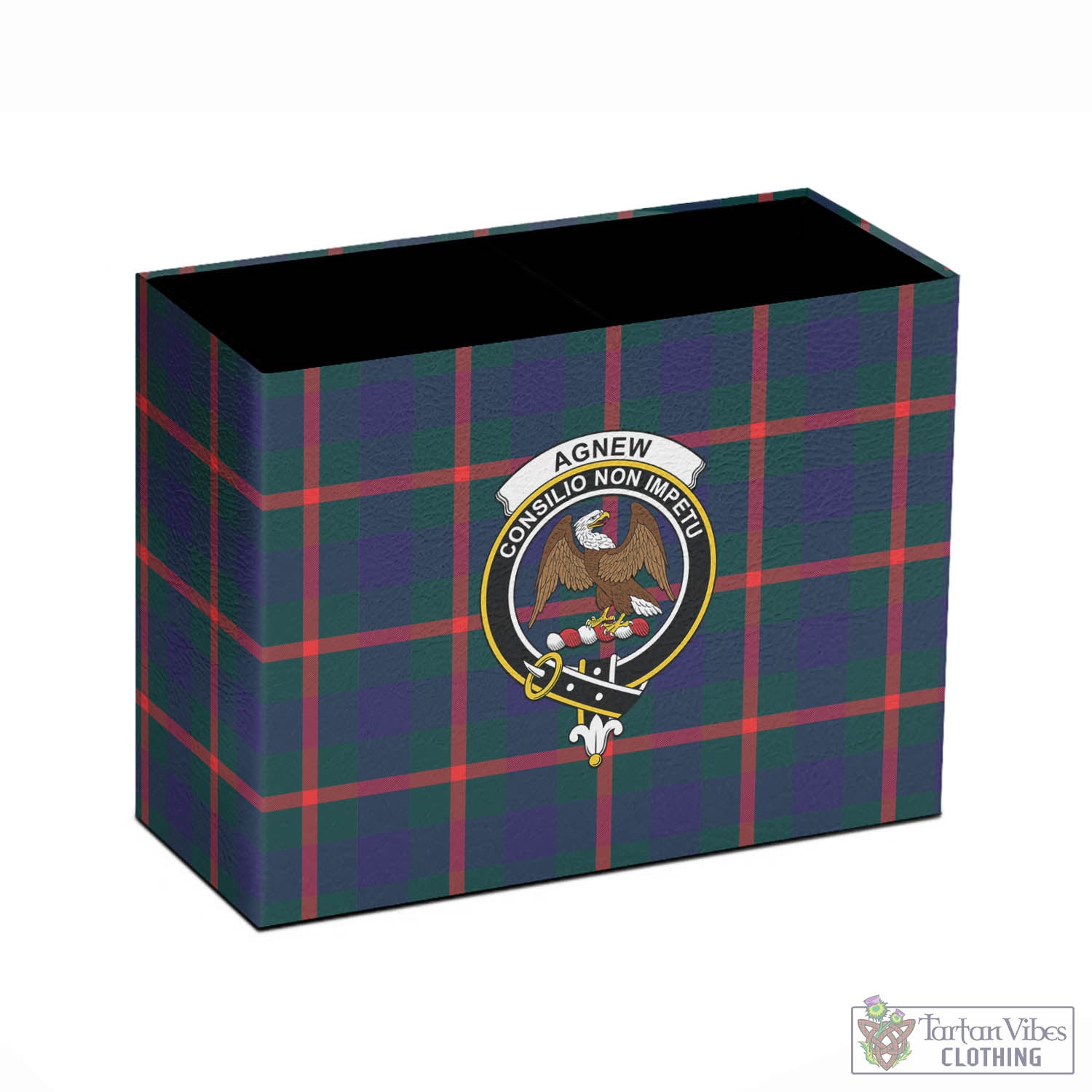 Tartan Vibes Clothing Agnew Modern Tartan Pen Holder with Family Crest