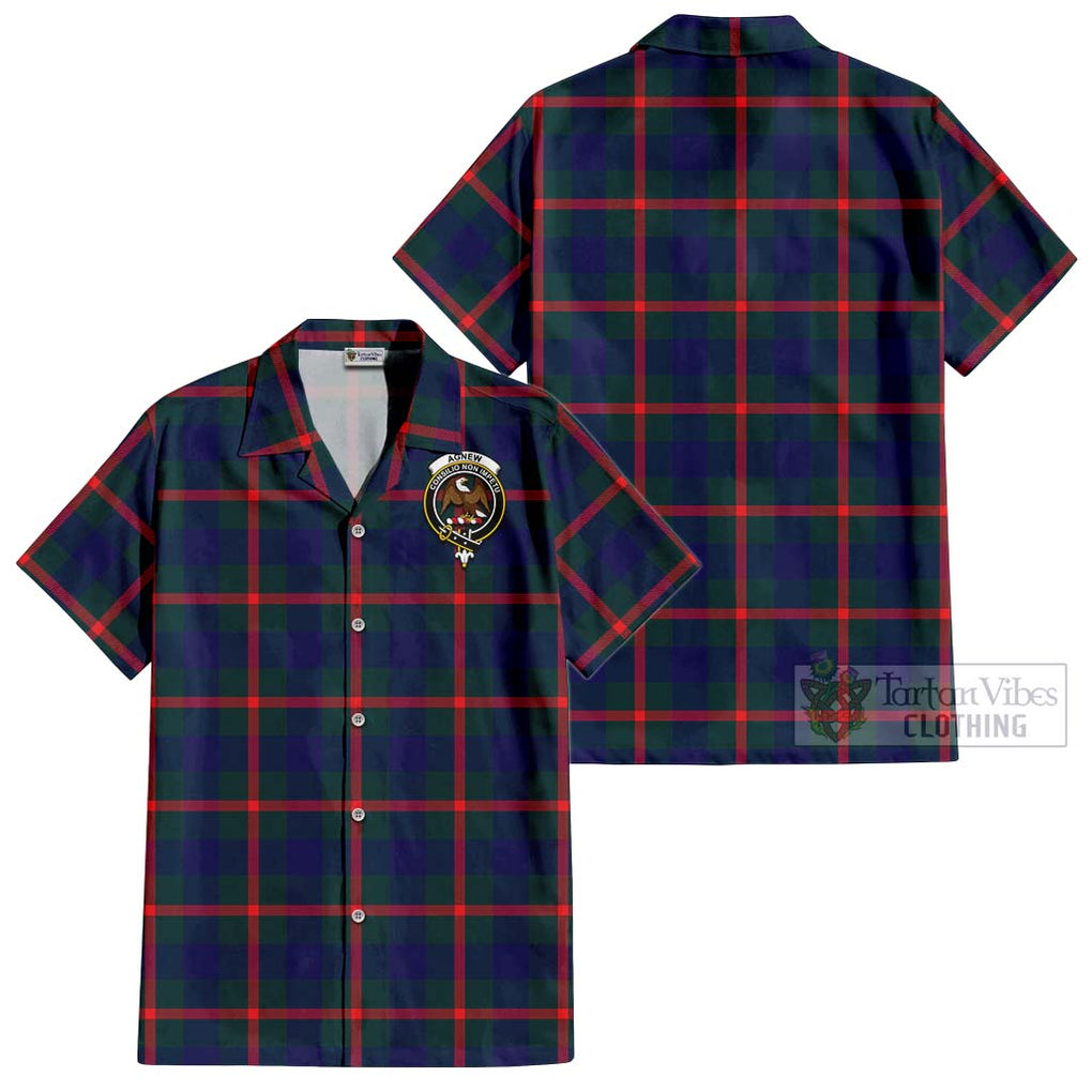 Agnew Tartan Cotton Hawaiian Shirt with Family Crest Kid - Tartan Vibes Clothing