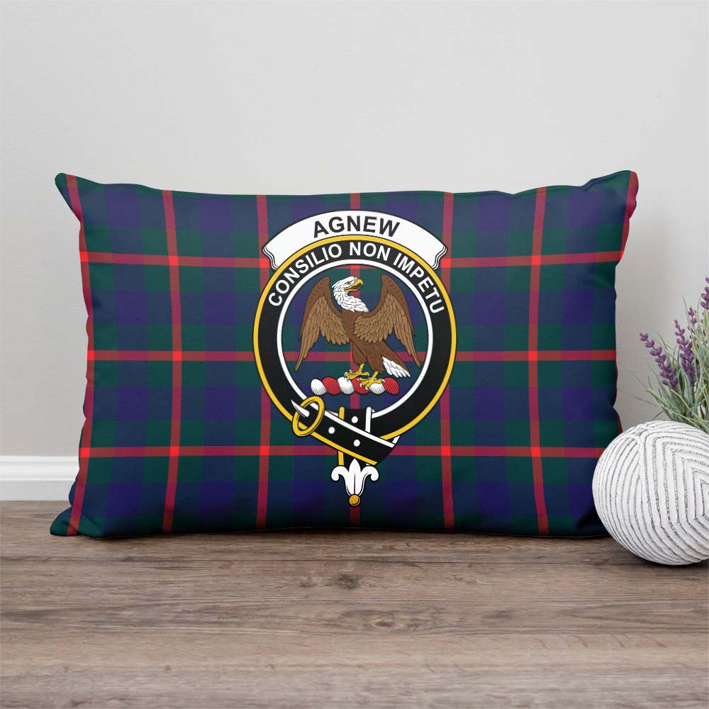 Agnew Modern Tartan Pillow Cover with Family Crest Rectangle Pillow Cover - Tartanvibesclothing