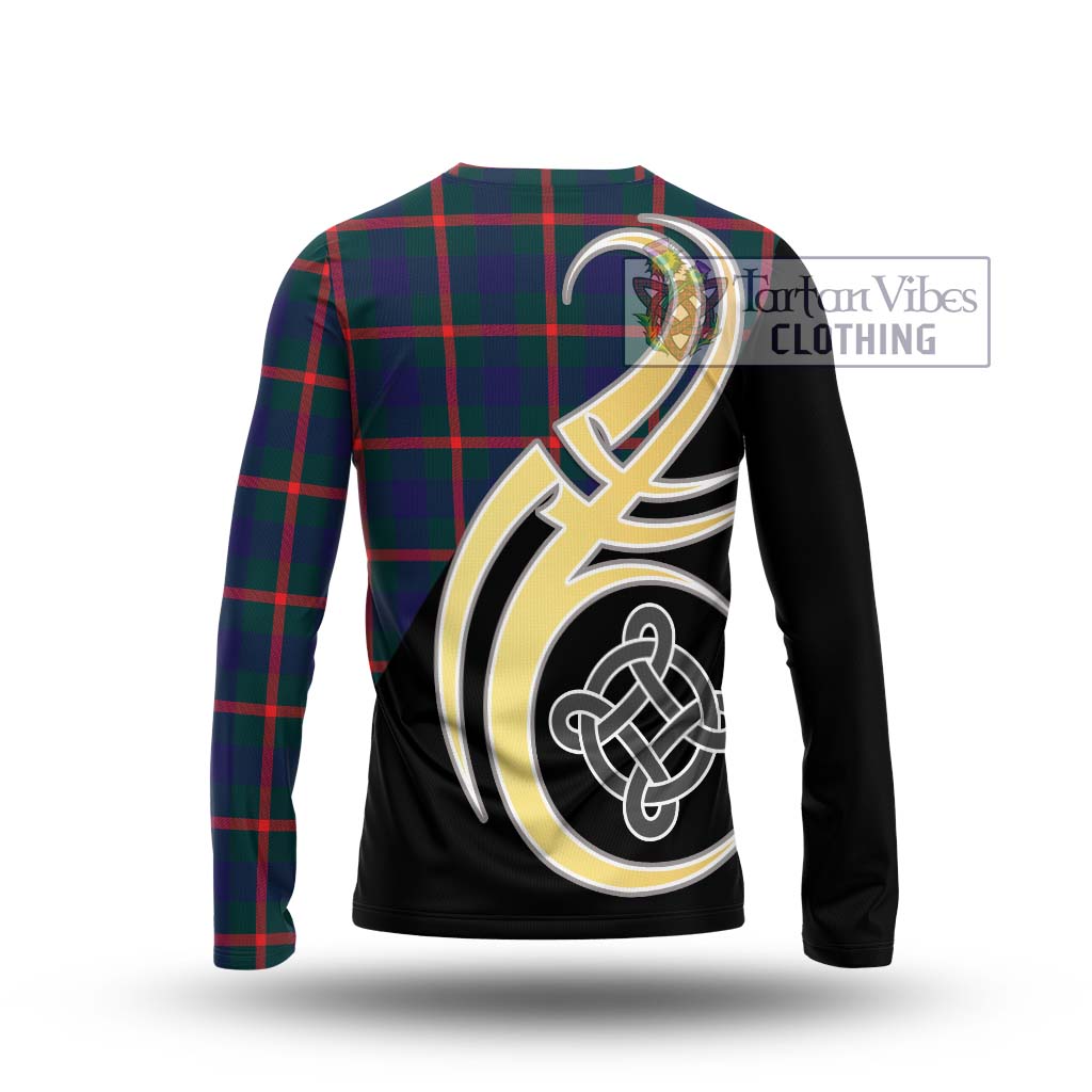 Agnew Tartan Long Sleeve T-Shirt with Family Crest and Celtic Symbol Style - Tartan Vibes Clothing