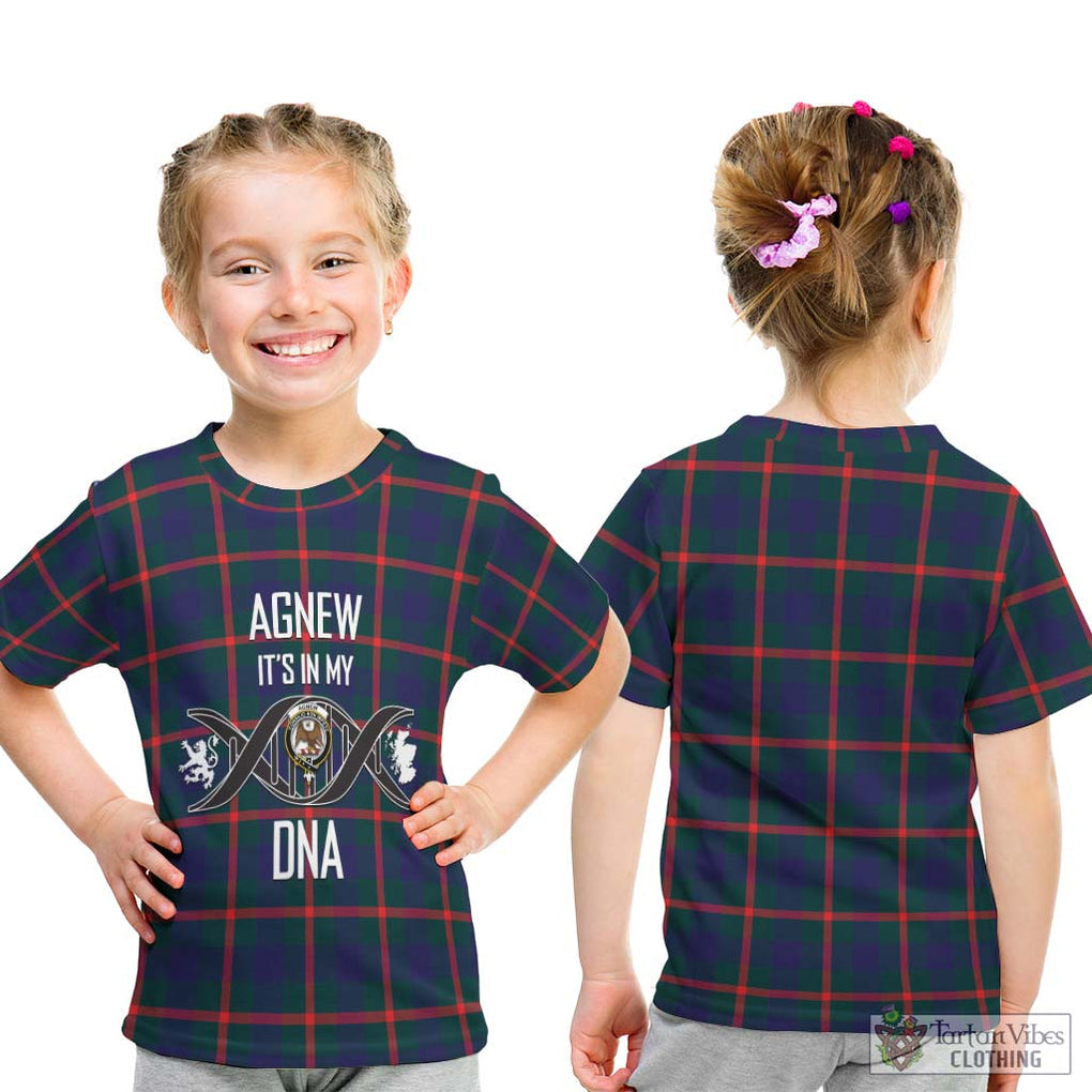 Agnew Tartan Kid T-Shirt with Family Crest DNA In Me Style - Tartanvibesclothing Shop