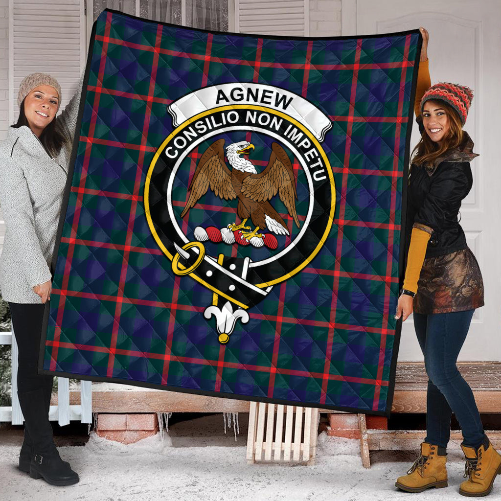 Agnew Modern Tartan Quilt with Family Crest - Tartanvibesclothing