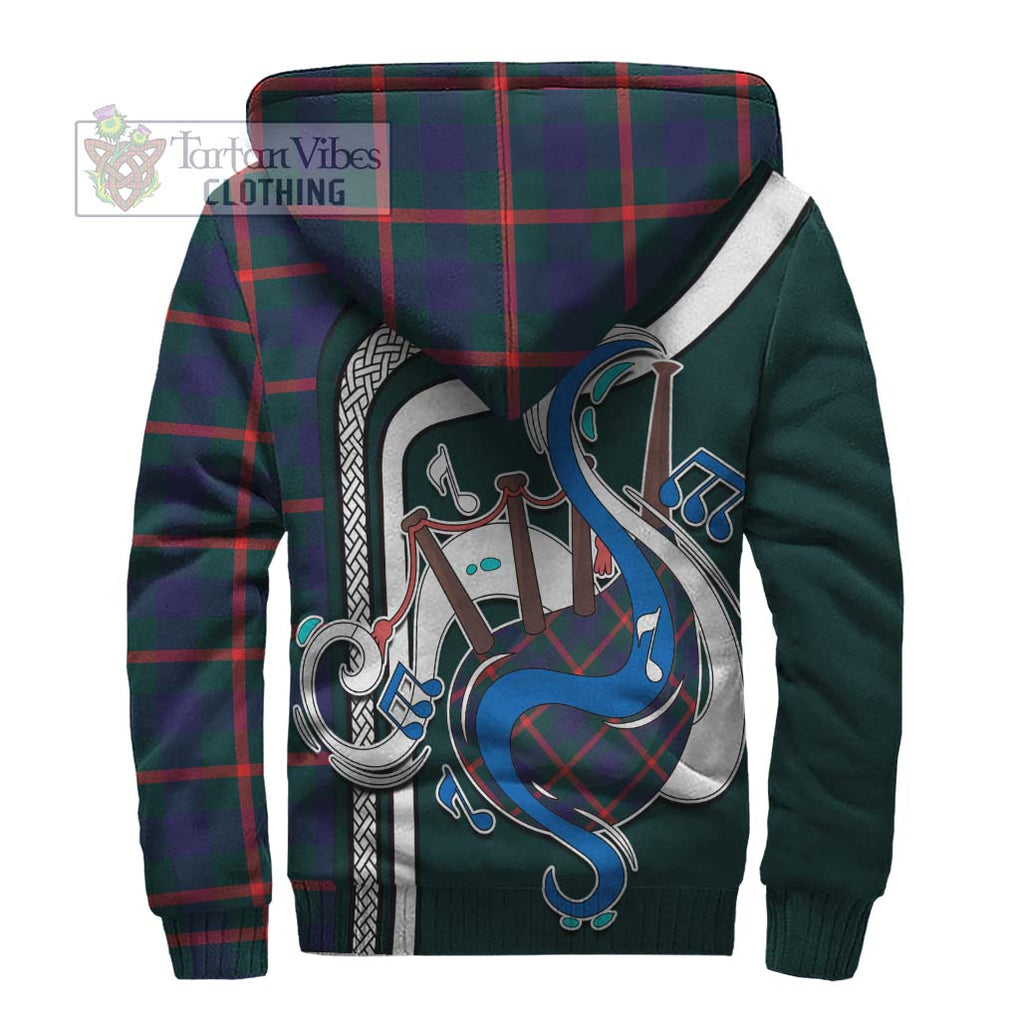 Agnew Tartan Sherpa Hoodie with Epic Bagpipe Style - Tartanvibesclothing Shop