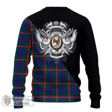 Agnew Tartan Ugly Sweater with Family Crest and Military Logo Style