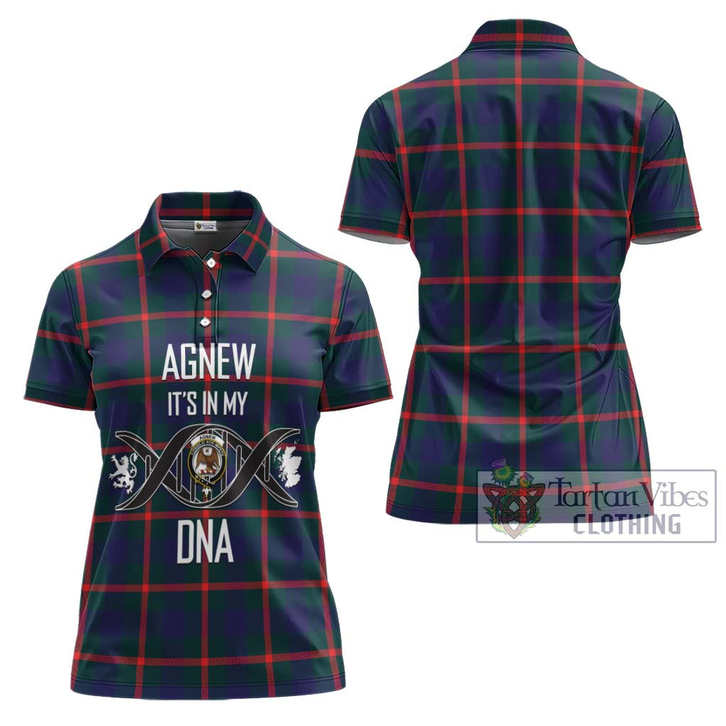 Agnew Tartan Women's Polo Shirt with Family Crest DNA In Me Style - Tartanvibesclothing Shop