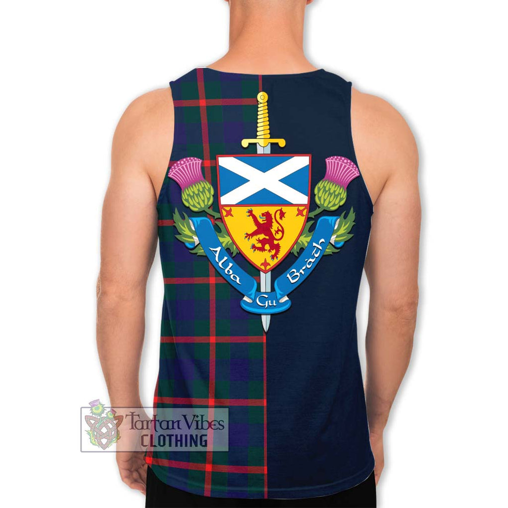 Tartan Vibes Clothing Agnew Modern Tartan Men's Tank Top with Scottish Lion Royal Arm Half Style