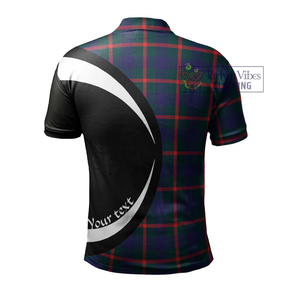 Tartan Vibes Clothing Agnew Modern Tartan Men's Polo Shirt with Family Crest Circle Style