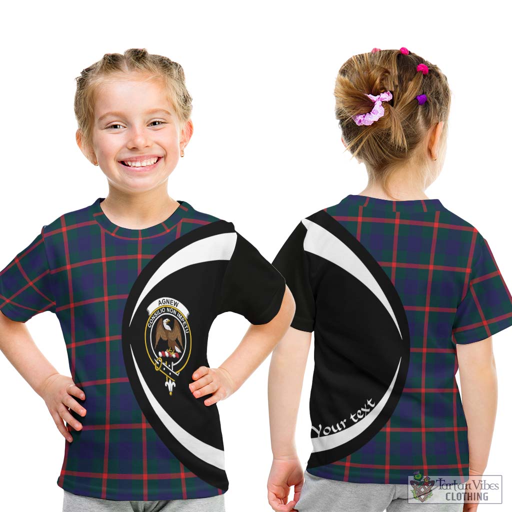 Agnew Tartan Kid T-Shirt with Family Crest Circle Style - Tartan Vibes Clothing