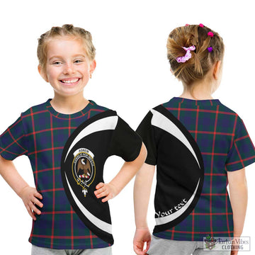 Agnew Tartan Kid T-Shirt with Family Crest Circle Style