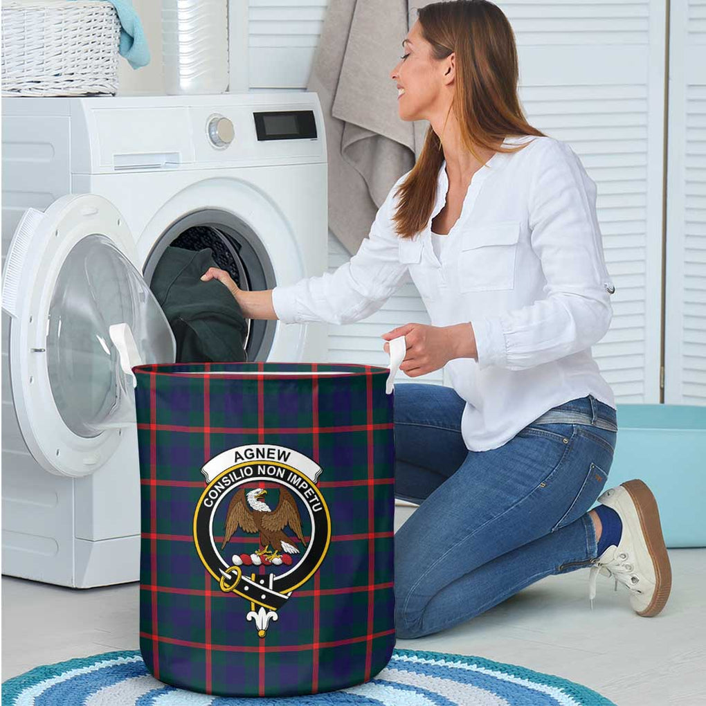 Agnew Tartan Laundry Basket with Family Crest - Tartanvibesclothing Shop