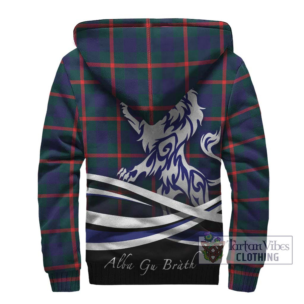 Agnew Tartan Sherpa Hoodie with Alba Gu Brath Regal Lion Emblem - Tartanvibesclothing Shop