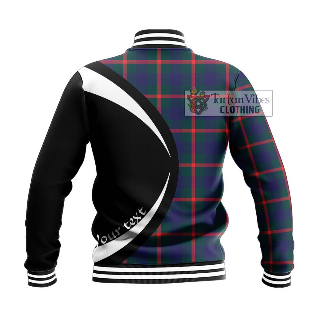 Agnew Tartan Baseball Jacket with Family Crest Circle Style - Tartan Vibes Clothing