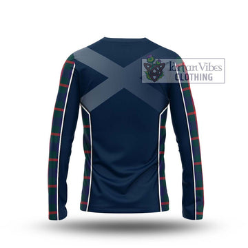 Agnew Tartan Long Sleeve T-Shirt with Family Crest and Lion Rampant Vibes Sport Style