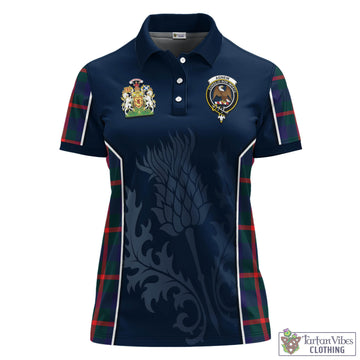 Agnew Tartan Women's Polo Shirt with Family Crest and Scottish Thistle Vibes Sport Style