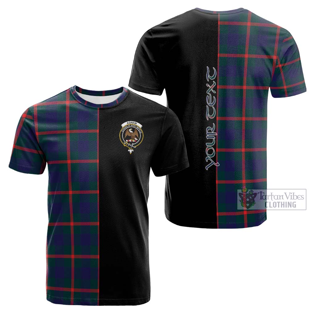 Tartan Vibes Clothing Agnew Modern Tartan Cotton T-shirt with Family Crest and Half Of Me Style