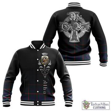 Agnew Modern Tartan Baseball Jacket Featuring Alba Gu Brath Family Crest Celtic Inspired