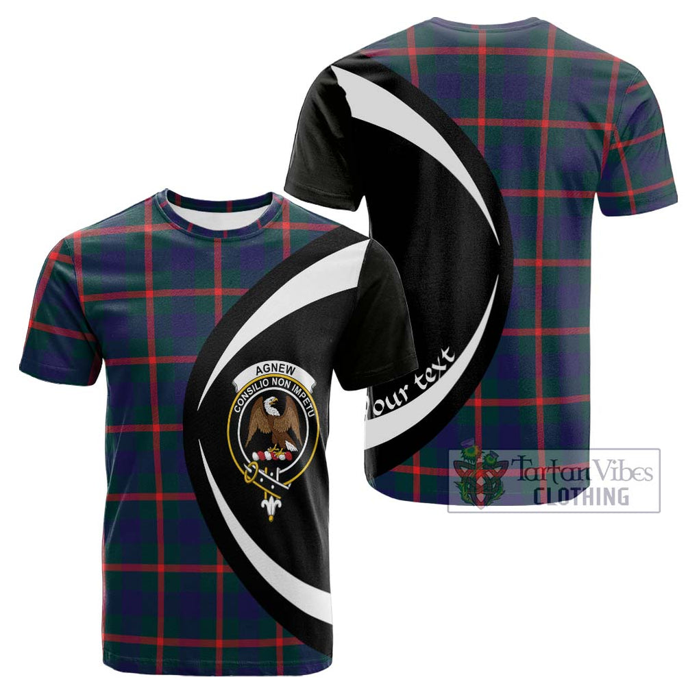 Tartan Vibes Clothing Agnew Modern Tartan Cotton T-shirt with Family Crest Circle Style