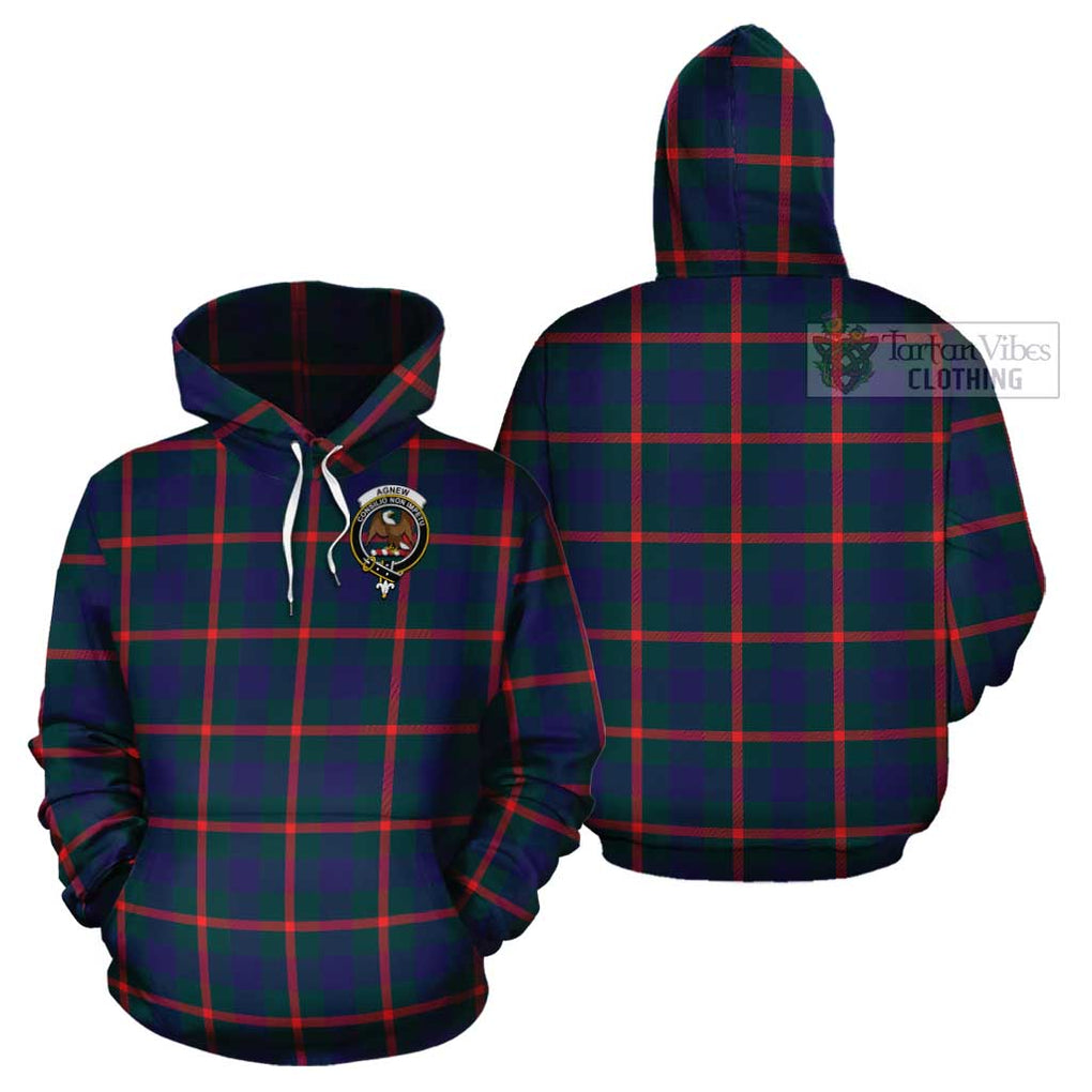 Agnew Tartan Cotton Hoodie with Family Crest Pullover Hoodie - Tartan Vibes Clothing