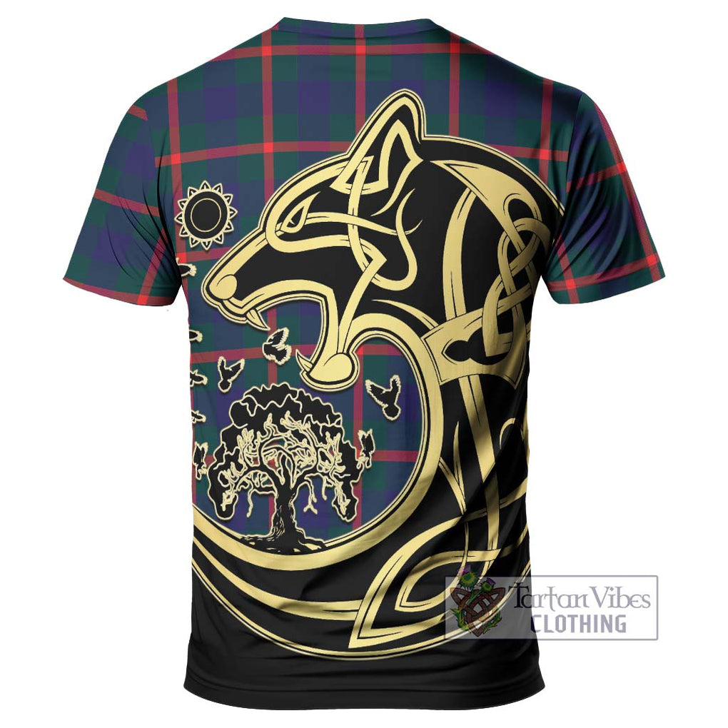 Agnew Tartan T-Shirt with Family Crest Celtic Wolf Style - Tartan Vibes Clothing