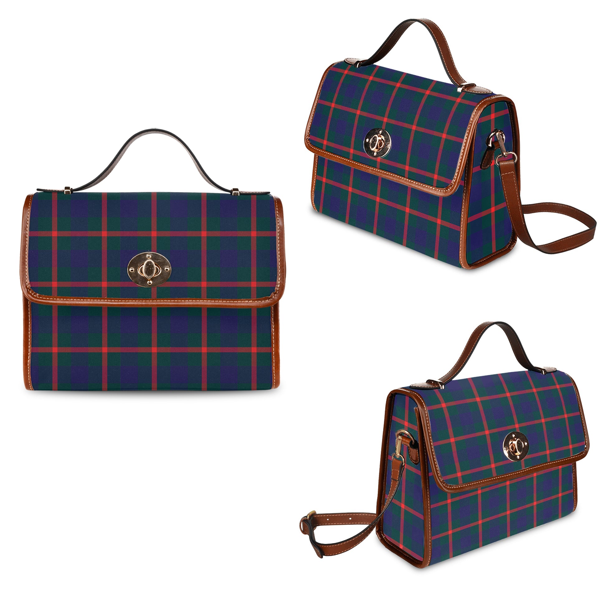 Agnew Modern Tartan Leather Strap Waterproof Canvas Bag - Tartanvibesclothing