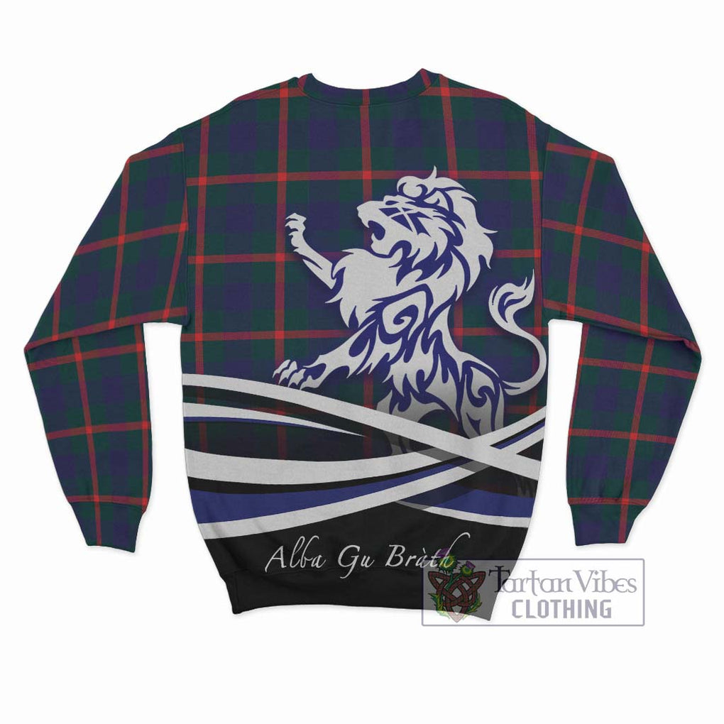 Agnew Tartan Sweatshirt with Alba Gu Brath Regal Lion Emblem - Tartanvibesclothing Shop