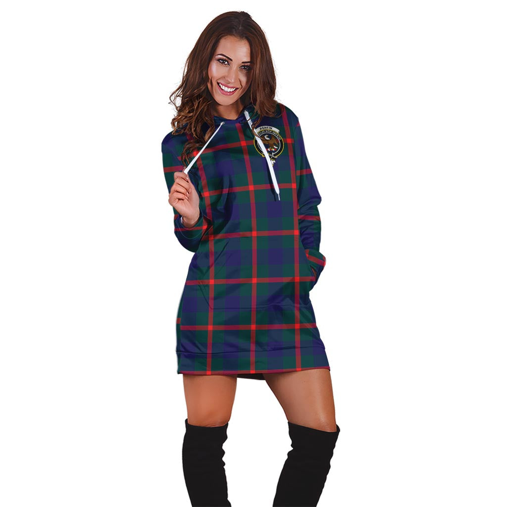 Agnew Tartan Hoodie Dress with Family Crest - Tartan Vibes Clothing