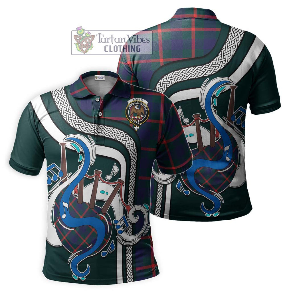 Tartan Vibes Clothing Agnew Modern Tartan Polo Shirt with Epic Bagpipe Style