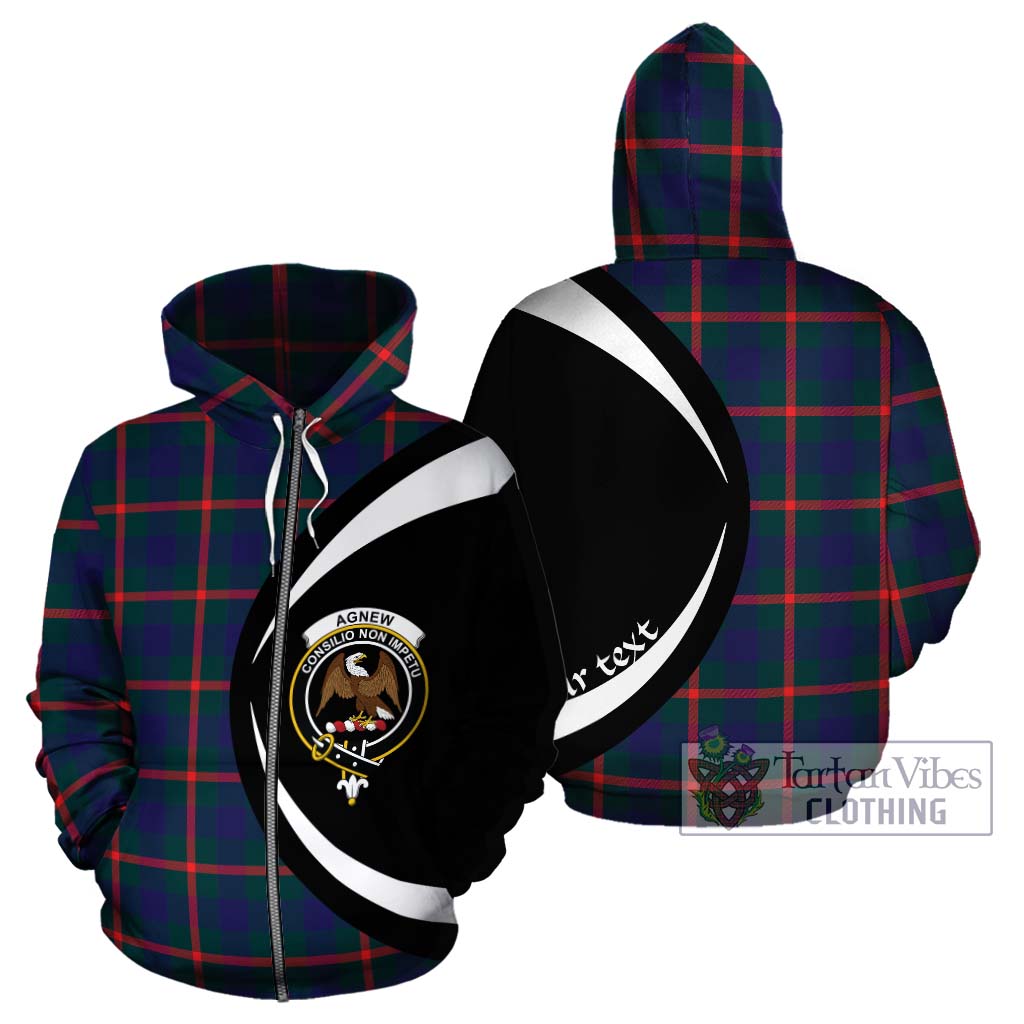 Tartan Vibes Clothing Agnew Modern Tartan Hoodie with Family Crest Circle Style