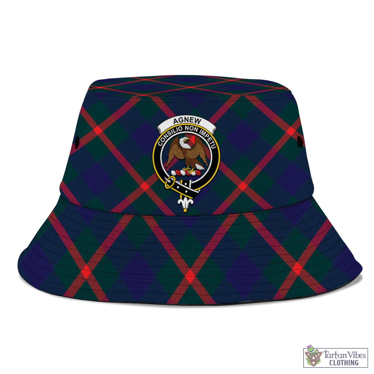 Tartan Vibes Clothing Agnew Modern Tartan Bucket Hat with Family Crest