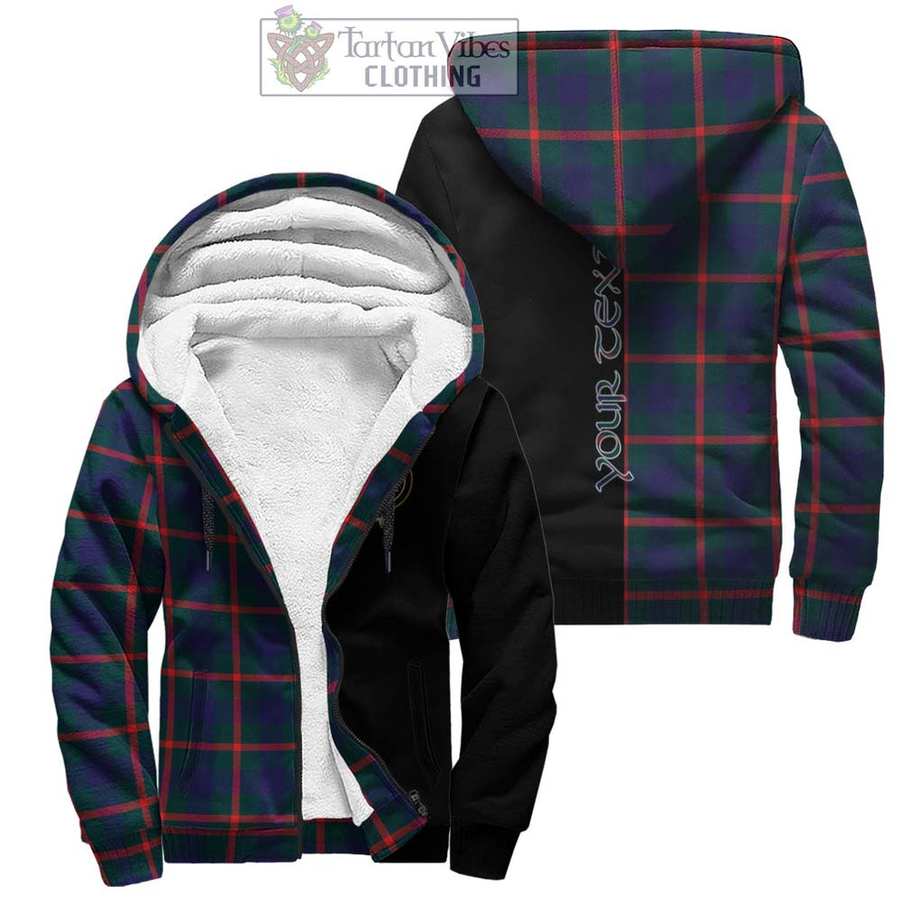 Agnew Tartan Sherpa Hoodie with Family Crest and Half Of Me Style Unisex - Tartanvibesclothing Shop