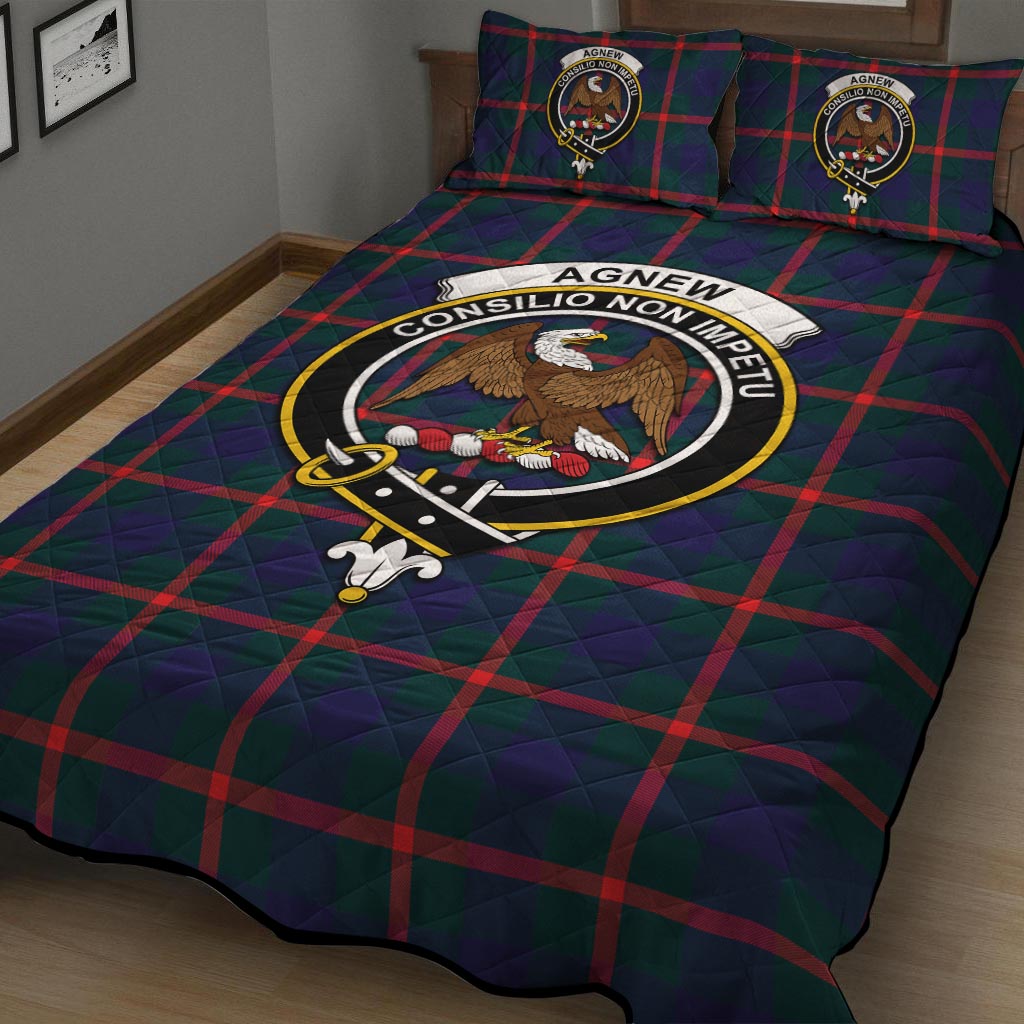 Agnew Tartan Quilt Bed Set with Family Crest - Tartan Vibes Clothing