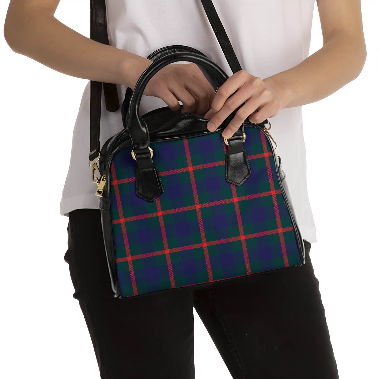 Agnew Modern Tartan Shoulder Handbags - Tartanvibesclothing