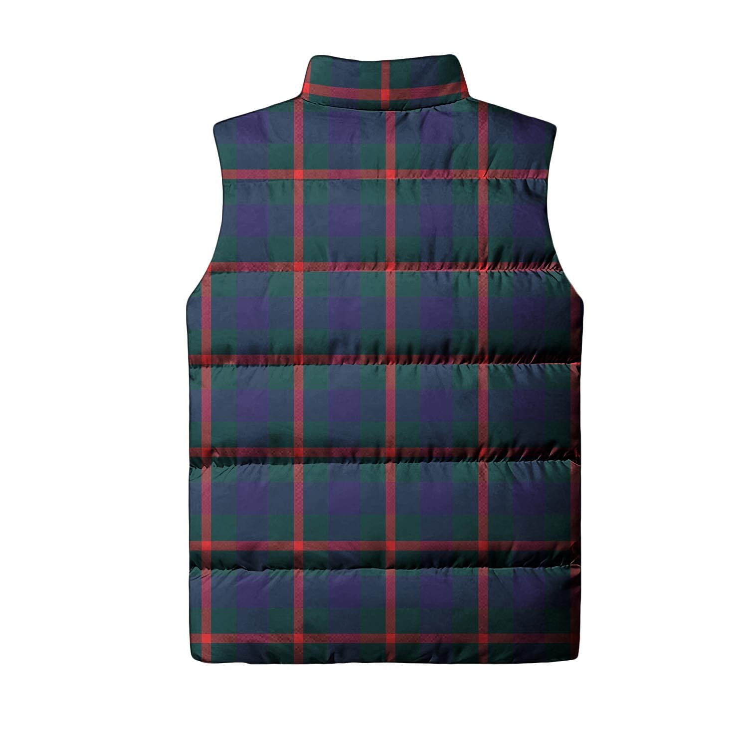 Agnew Modern Tartan Sleeveless Puffer Jacket with Family Crest - Tartanvibesclothing