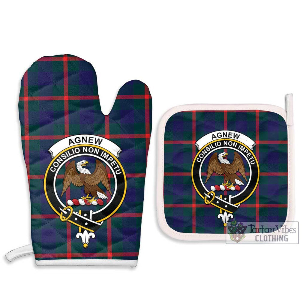 Agnew Tartan Combo Oven Mitt & Pot-Holder with Family Crest Combo 1 Oven Mitt & 2 Pot-Holder White - Tartan Vibes Clothing