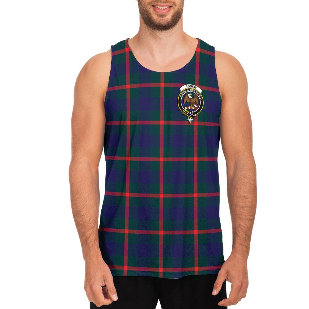 Agnew Modern Tartan Mens Tank Top with Family Crest - Tartanvibesclothing